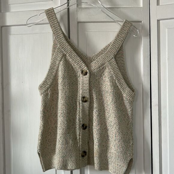 Madewell Rainbow Marled Wakefield button front knit tank - Size M - Picture 12 of 12